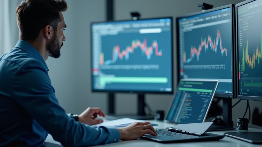 Analyst working on DCF spreadsheet model with detailed calculations